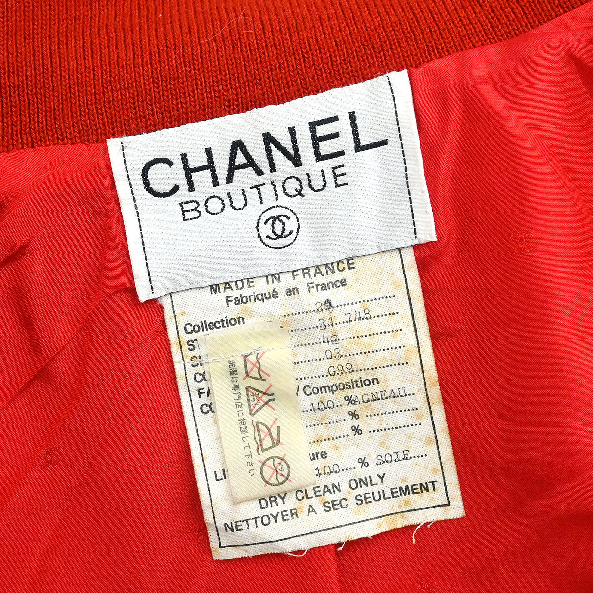 Chanel Zip Up Jacket Red #42