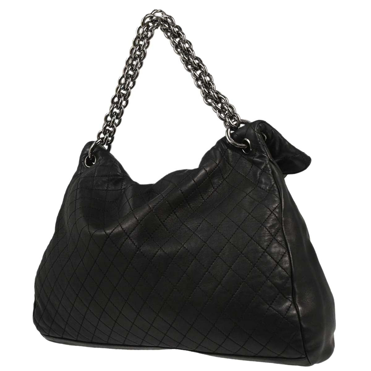 Chanel 2006-2008 Black Lambskin Chain Handbag