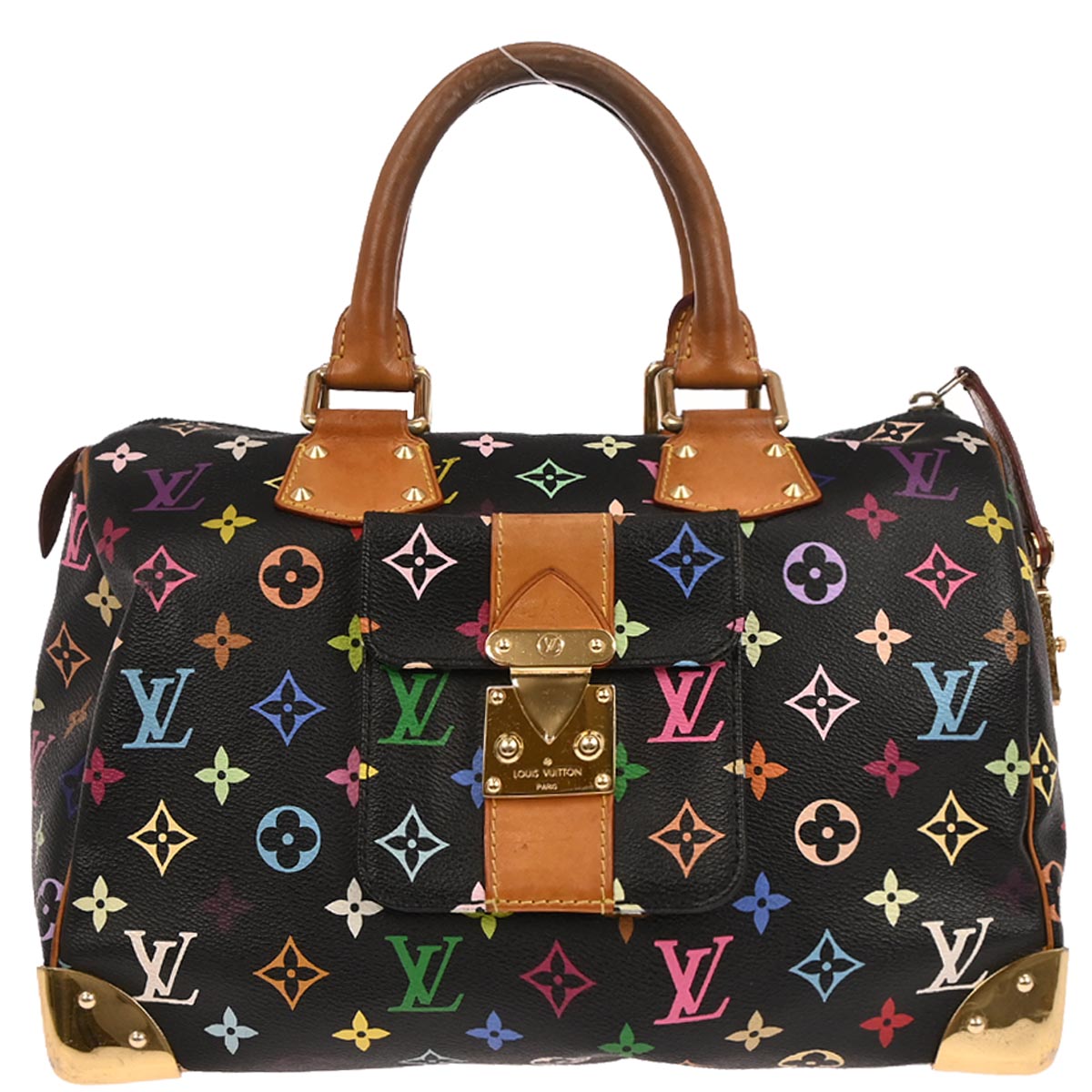 Louis Vuitton 2013 Black Monogram Multicolor Speedy 30 Handbag M92642