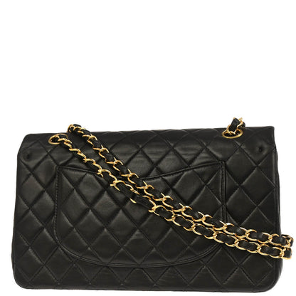 Chanel 2000-2002 Black Lambskin Medium Classic Double Flap Shoulder Bag