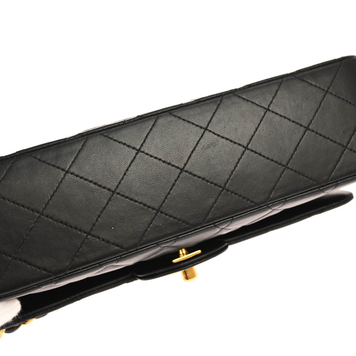 Chanel 2000-2002 Black Lambskin Medium Classic Double Flap Shoulder Bag