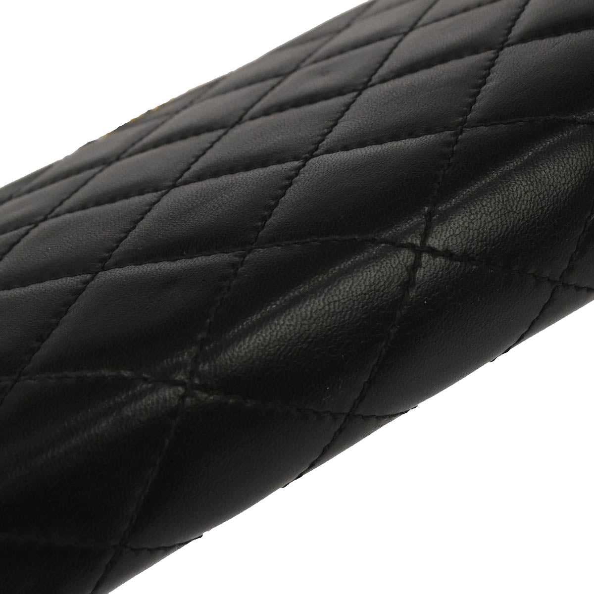 Chanel 1989-1991 Black Lambskin Paris Shoulder Bag