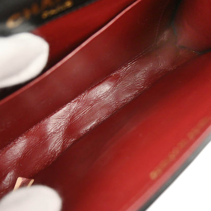 Chanel 1989-1991 Black Lambskin Paris Shoulder Bag