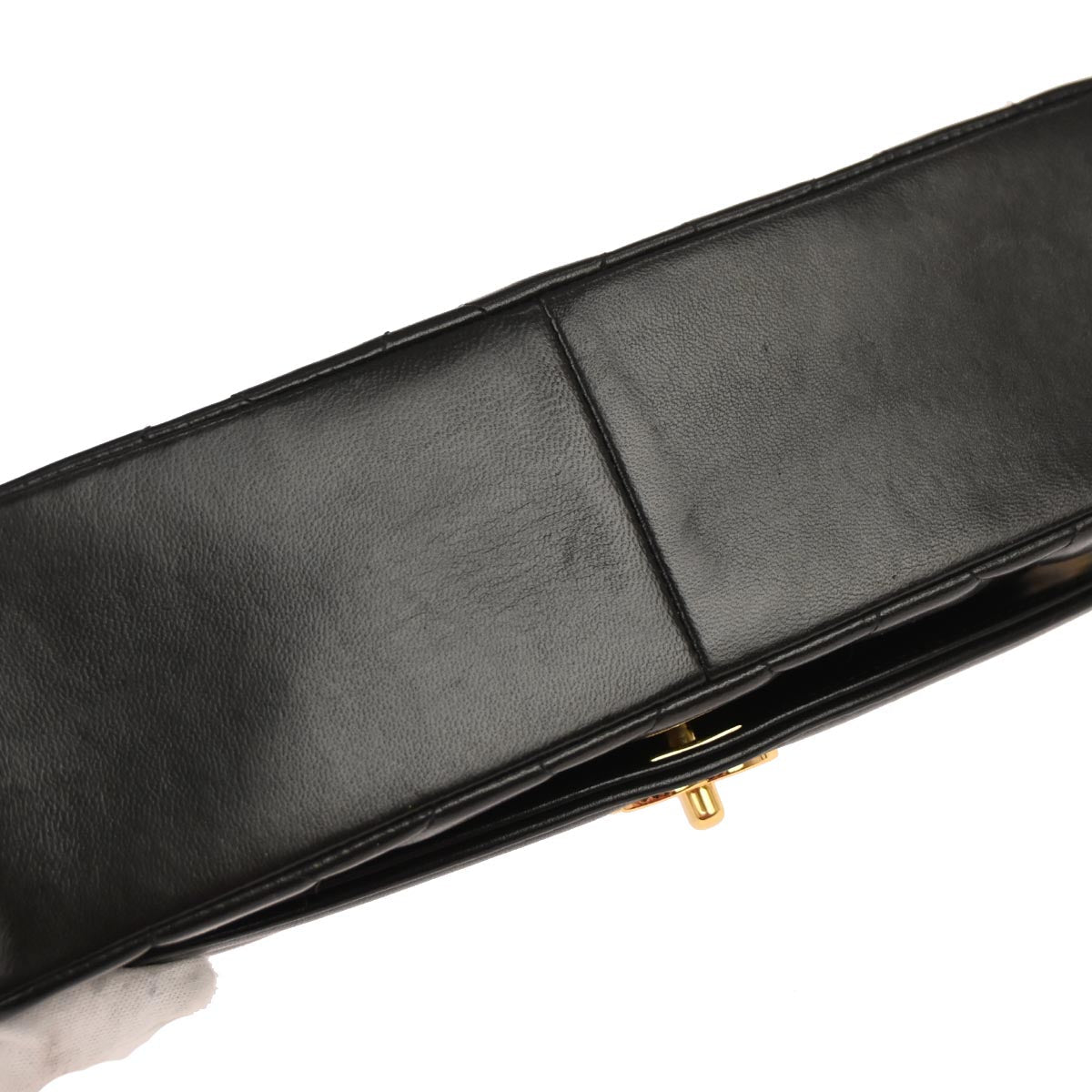 Chanel 1991-1994 Black Lambskin Medium Diana Shoulder Bag