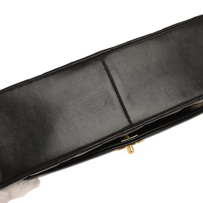 Chanel 1991-1994 Black Lambskin Medium Diana Shoulder Bag