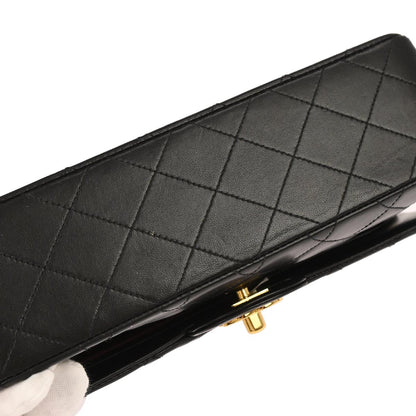 Chanel 1994-1996 Black Lambskin Small Classic Double Flap Shoulder Bag
