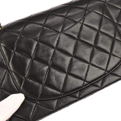 Chanel 1994-1996 Black Lambskin Small Classic Double Flap Shoulder Bag