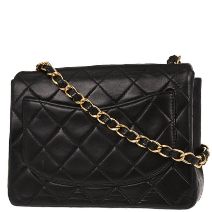 Chanel 2002-2003 Black Lambskin Mini Classic Square Flap Shoulder Bag 17