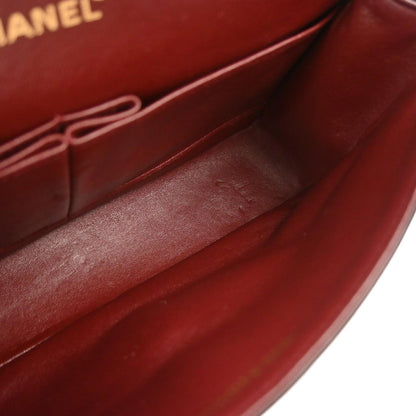 Chanel 1991-1994 Black Lambskin Chevron Medium Classic Double Flap Shoulder Bag