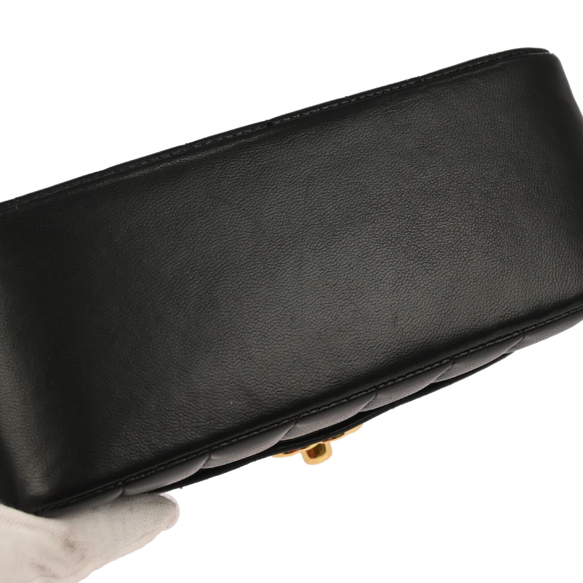 Chanel 1991-1994 Black Lambskin Mademoiselle Shoulder Bag