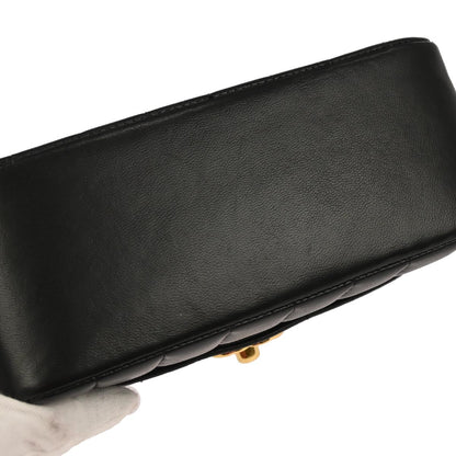 Chanel 1991-1994 Black Lambskin Mademoiselle Shoulder Bag
