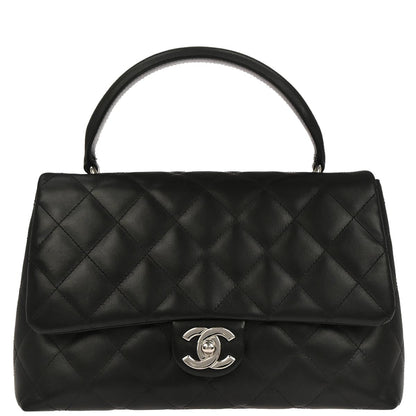 Chanel Black Lambskin Top Handle Handbag