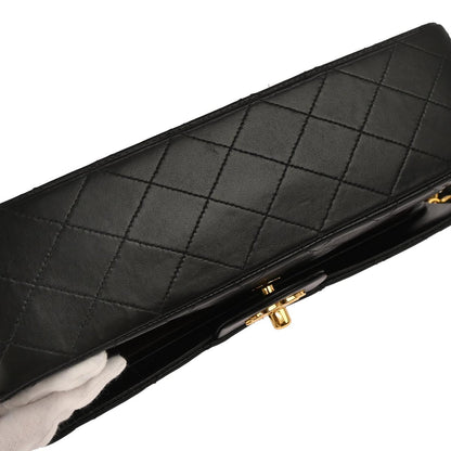 Chanel 1996-1997 Black Lambskin Medium Classic Double Flap Shoulder Bag