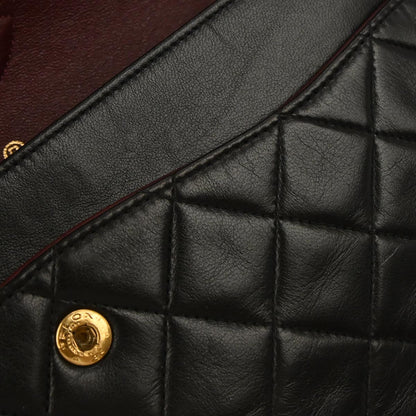 Chanel 1996-1997 Black Lambskin Medium Classic Double Flap Shoulder Bag