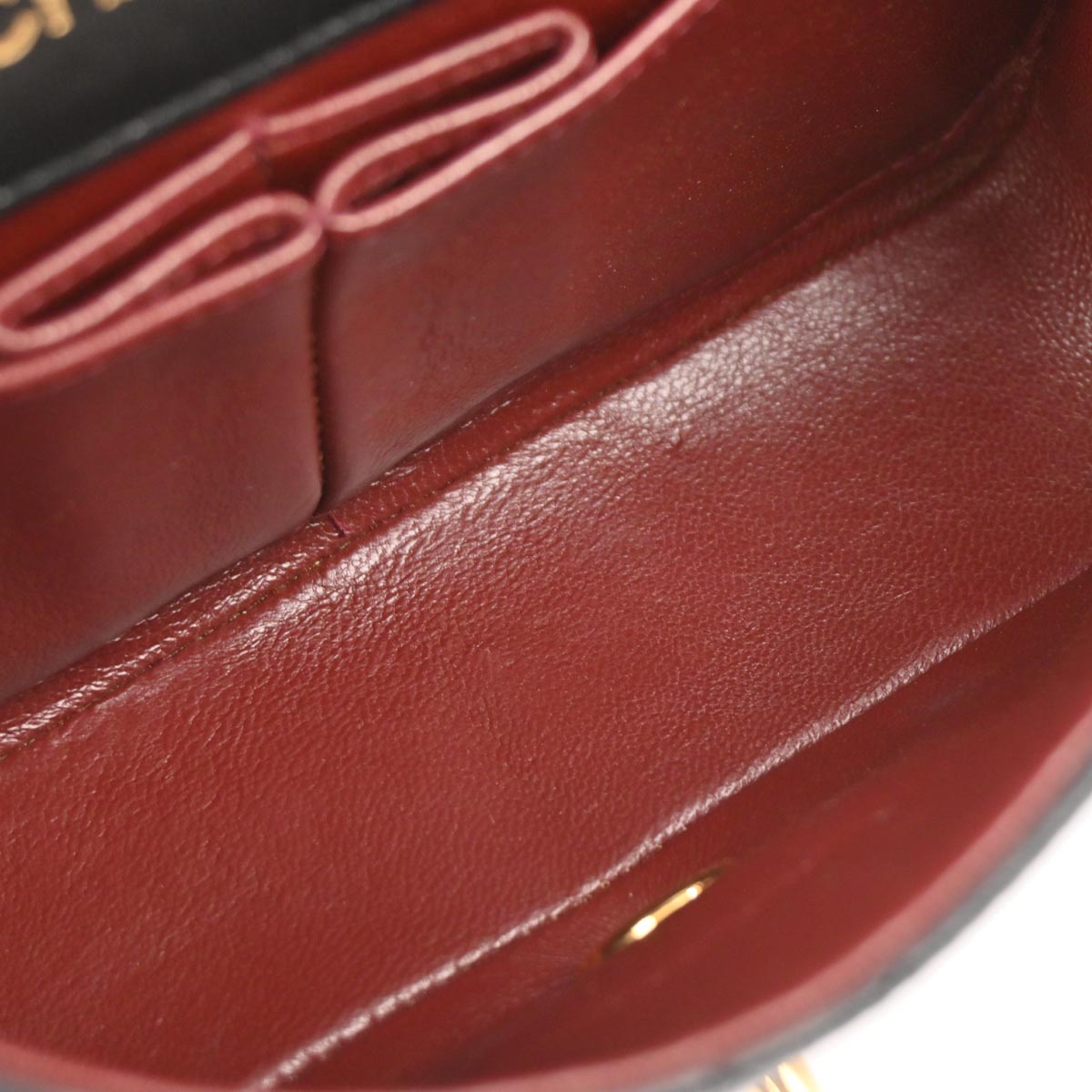 Chanel 1989-1991 Black Lambskin Turnlock Mini Full Flap Shoulder Bag