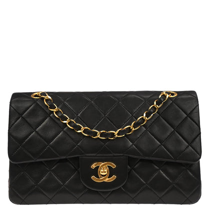 Chanel Black Lambskin Small Classic Double Flap Shoulder Bag