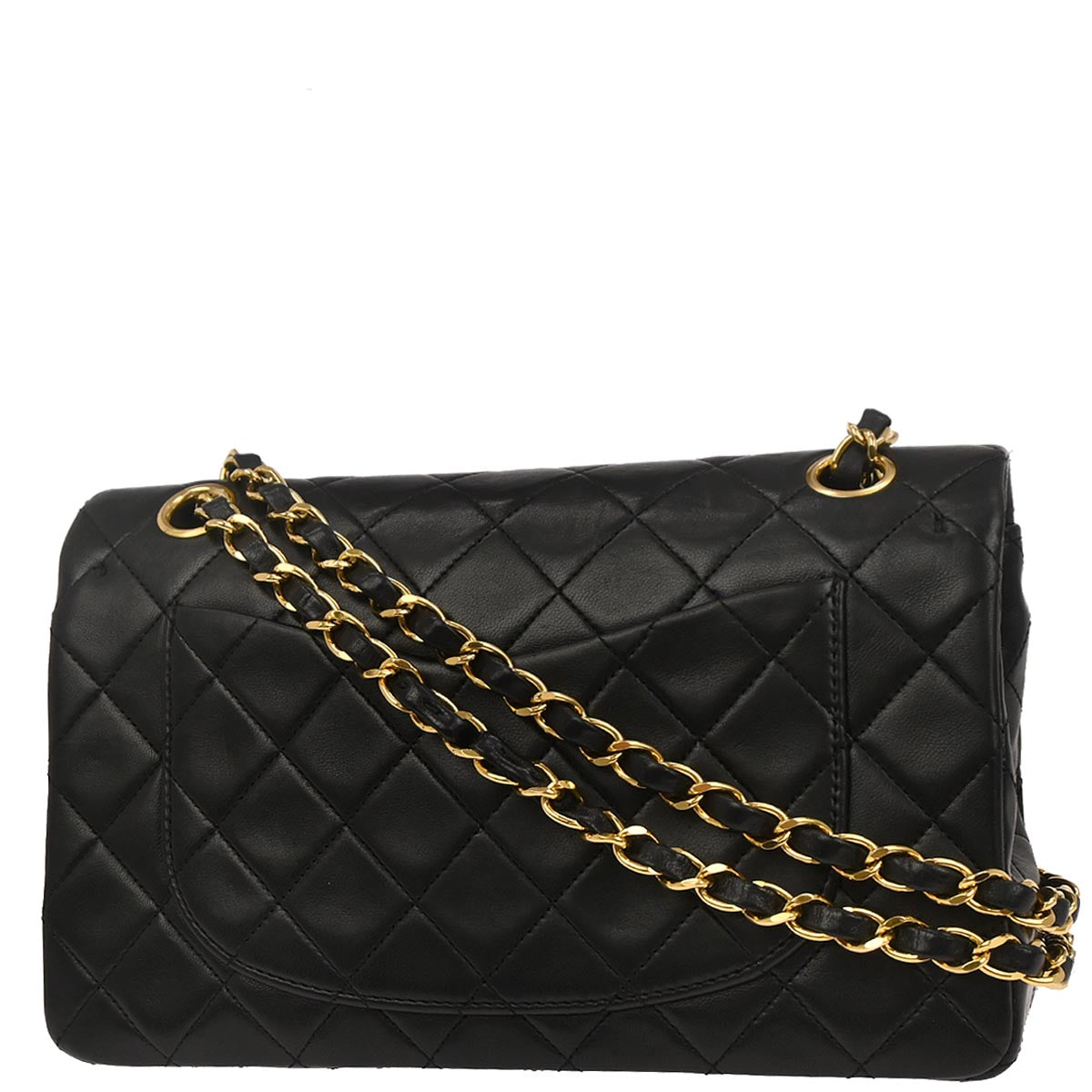 Chanel Black Lambskin Small Classic Double Flap Shoulder Bag