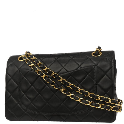 Chanel Black Lambskin Small Classic Double Flap Shoulder Bag