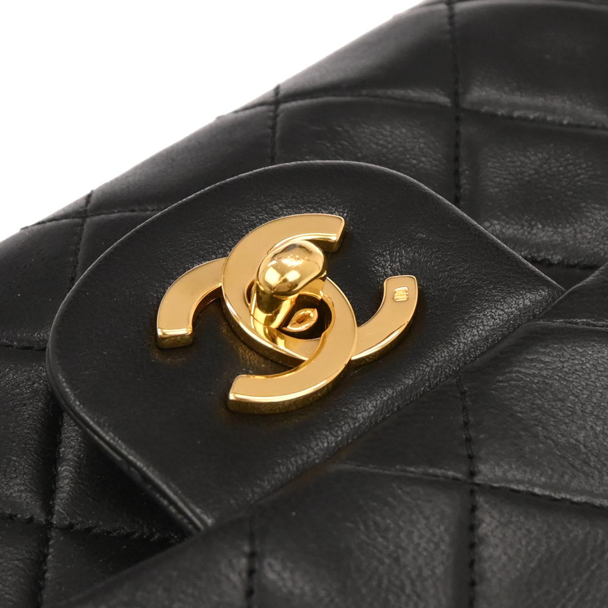 Chanel Black Lambskin Small Classic Double Flap Shoulder Bag