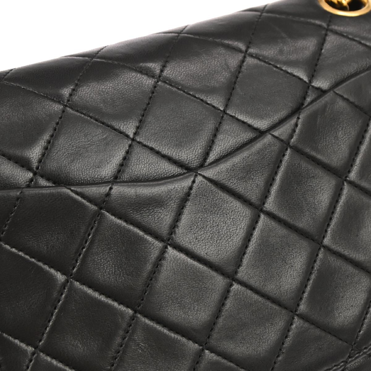 Chanel Black Lambskin Small Classic Double Flap Shoulder Bag