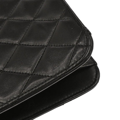 Chanel Black Lambskin Turnlock Medium Half Flap Shoulder Bag