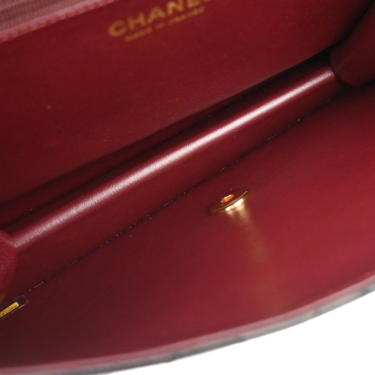 Chanel Black Lambskin Turnlock Medium Half Flap Shoulder Bag