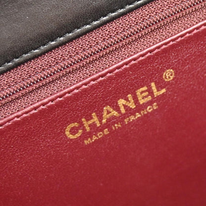 Chanel Black Lambskin Turnlock Medium Half Flap Shoulder Bag