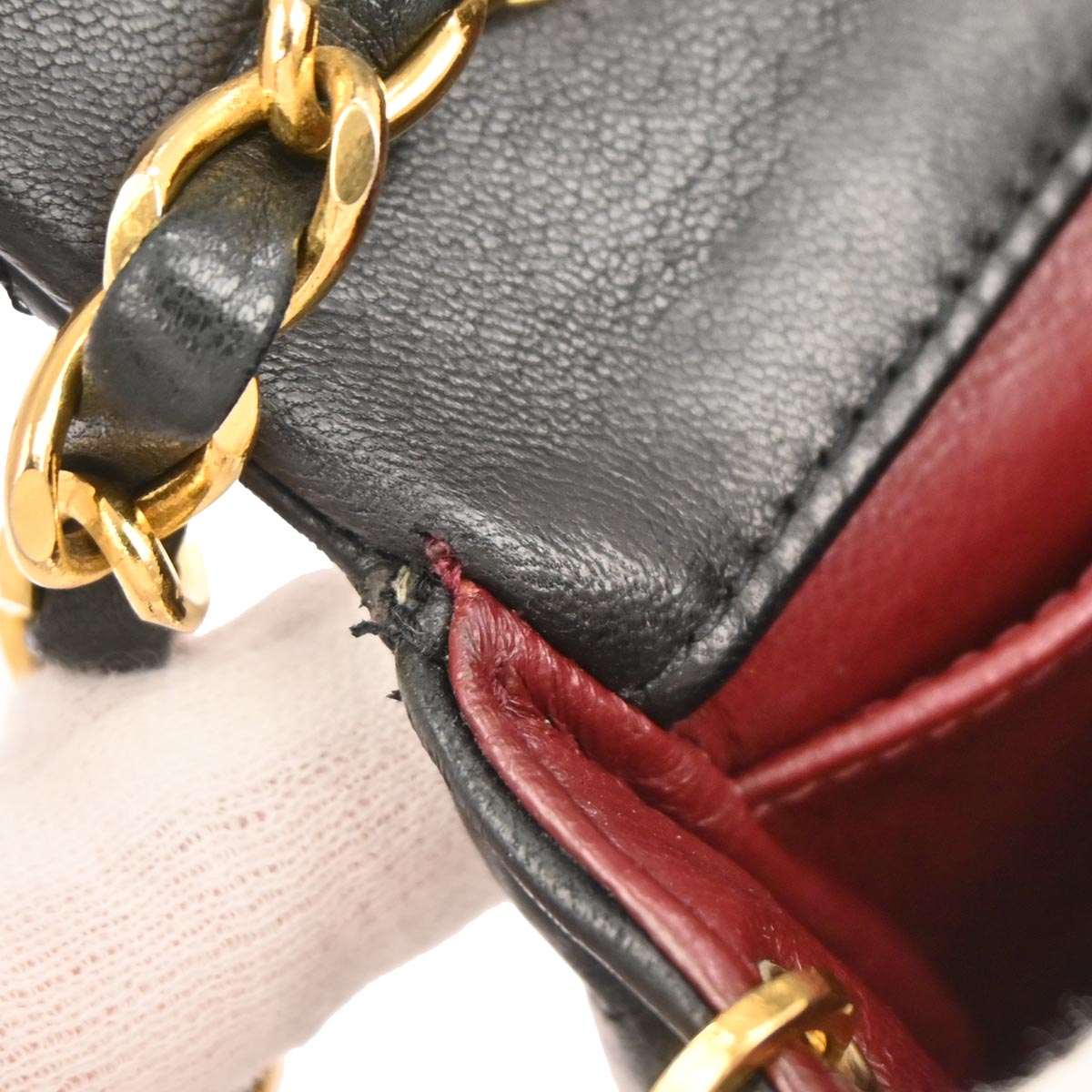 Chanel 1989-1991 Black Lambskin Turnlock Mini Full Flap Shoulder Bag