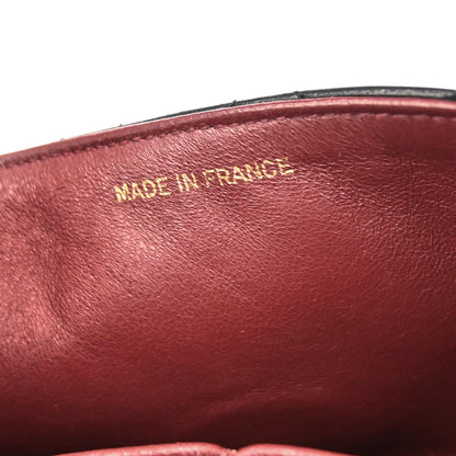 Chanel 1989-1991 Black Lambskin Turnlock Mini Full Flap Shoulder Bag