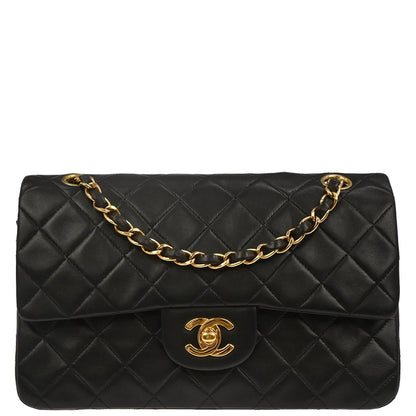 Chanel Black Lambskin Small Classic Double Flap Shoulder Bag