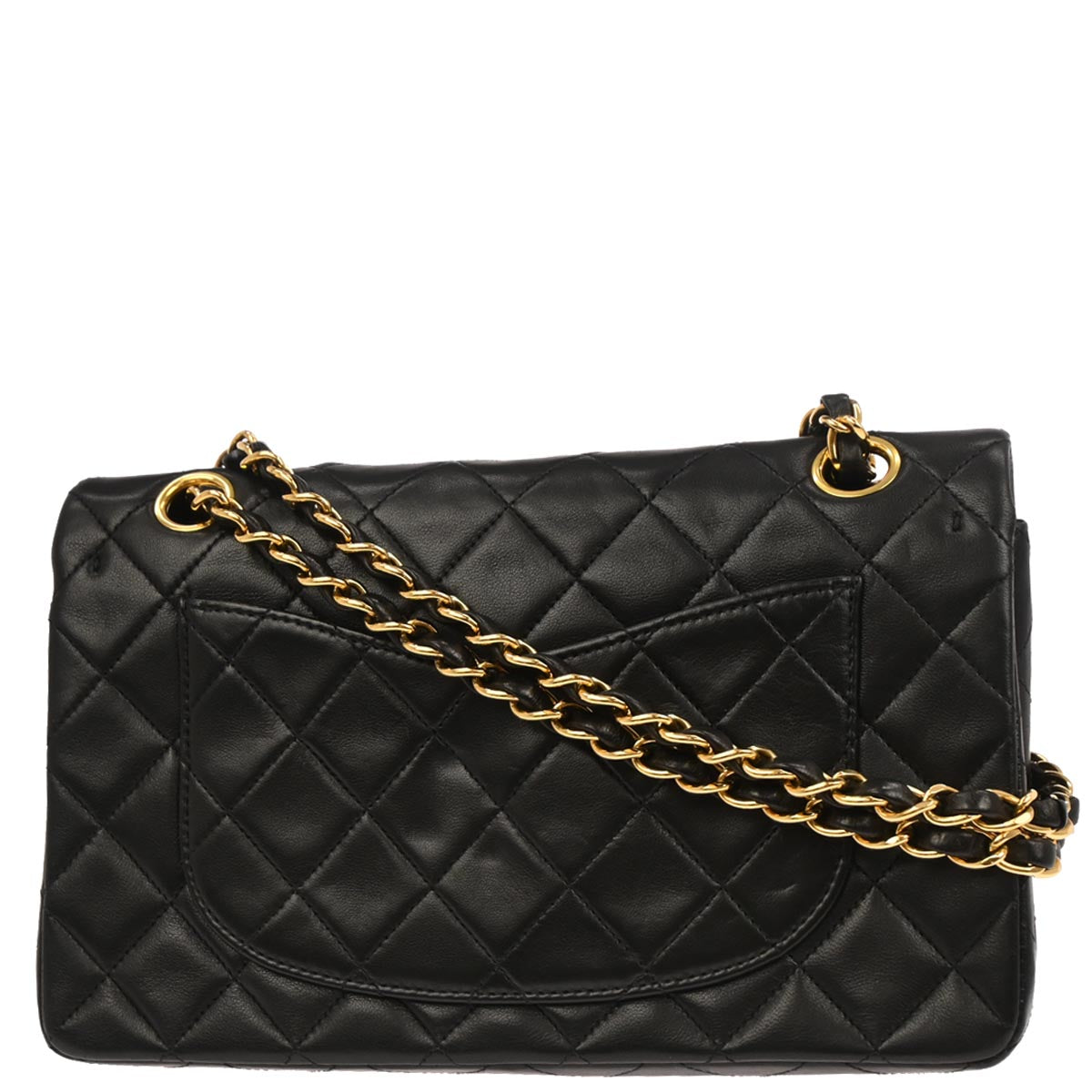 Chanel Black Lambskin Small Classic Double Flap Shoulder Bag