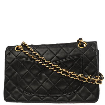 Chanel Black Lambskin Small Classic Double Flap Shoulder Bag