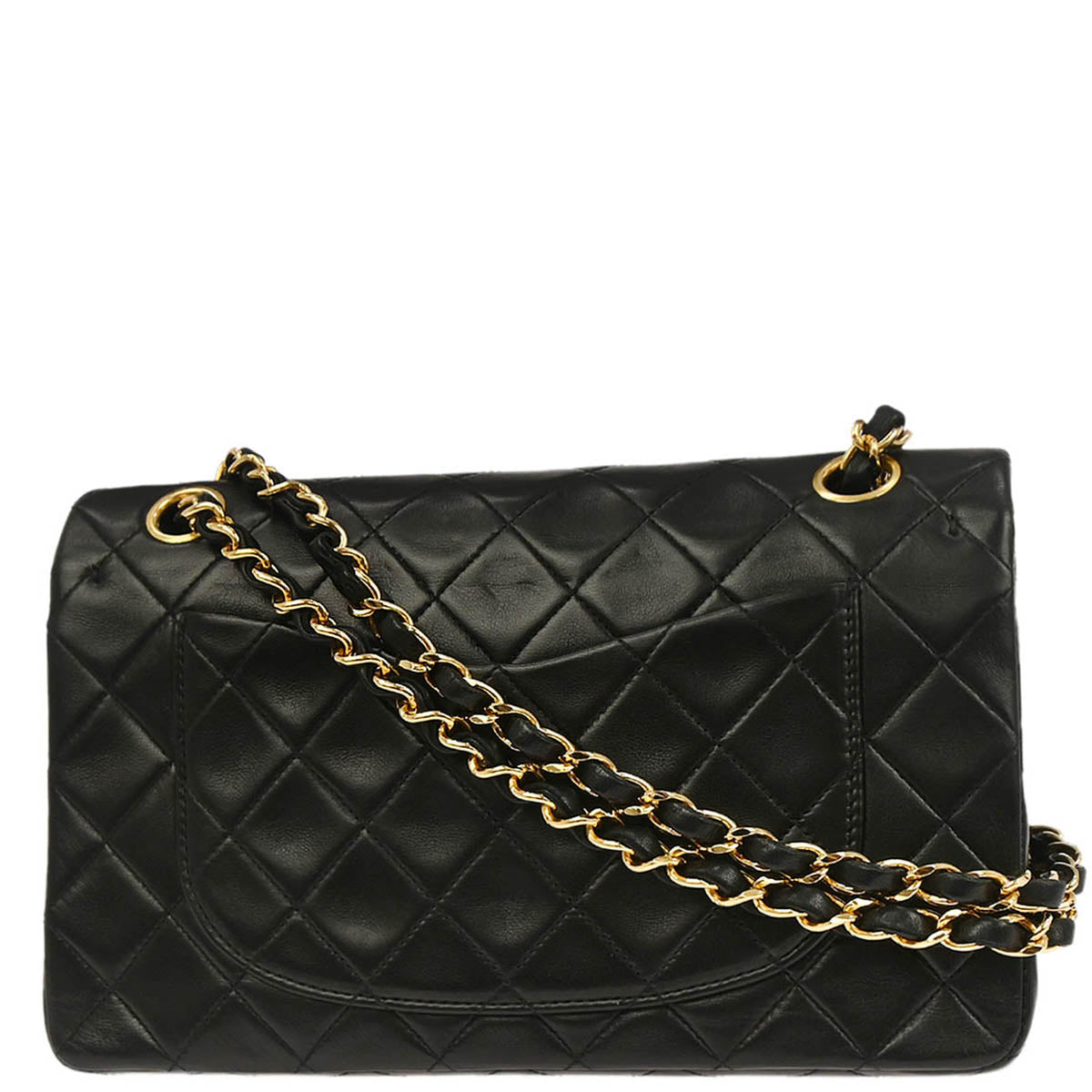 Chanel 1994-1996 Black Lambskin Small Classic Double Flap Shoulder Bag