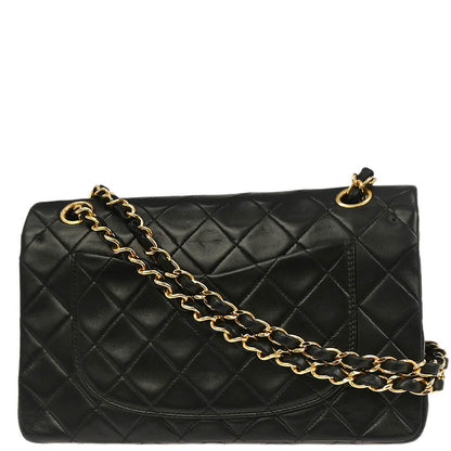 Chanel 1994-1996 Black Lambskin Small Classic Double Flap Shoulder Bag