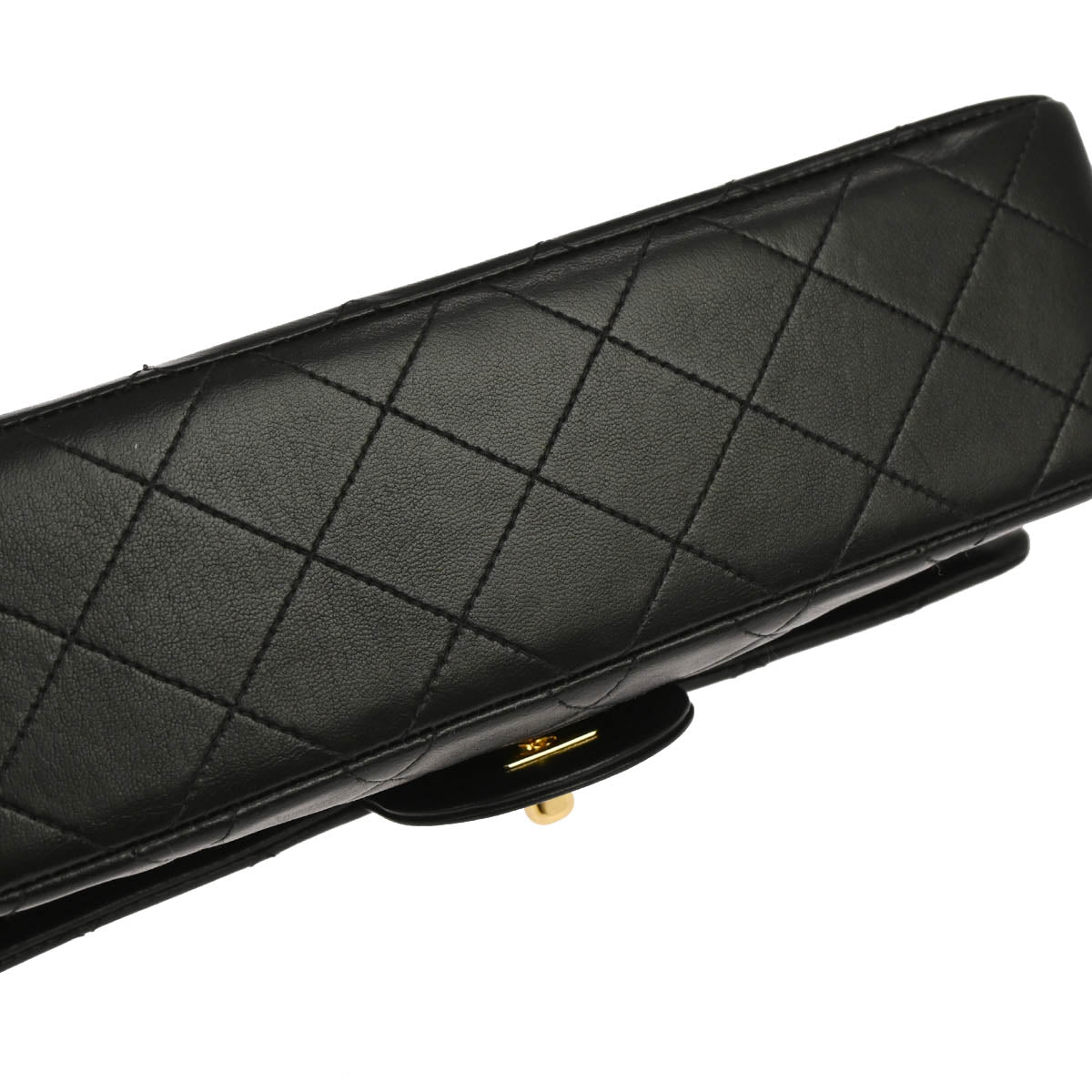 Chanel 1994-1996 Black Lambskin Small Classic Double Flap Shoulder Bag