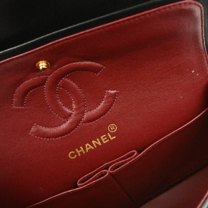 Chanel 1994-1996 Black Lambskin Small Classic Double Flap Shoulder Bag