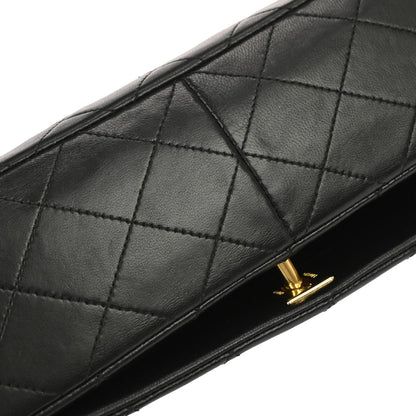Chanel Black Lambskin Turnlock Small Full Flap Shoulder Bag