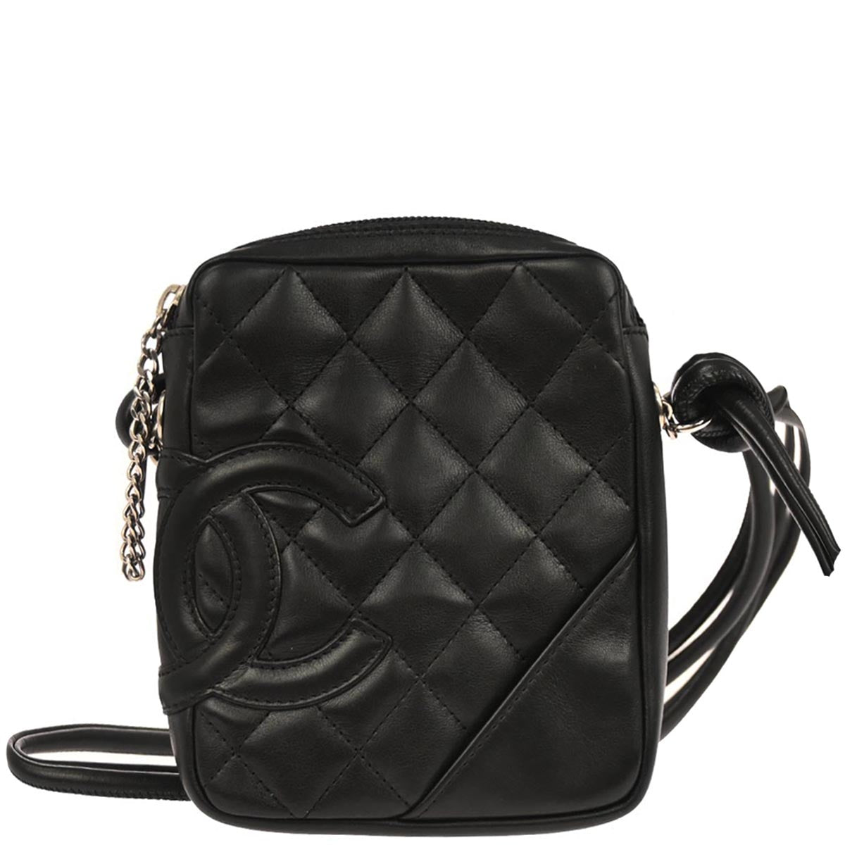 Chanel 2003-2004 Black Calfskin Cambon Ligne Shoulder Bag