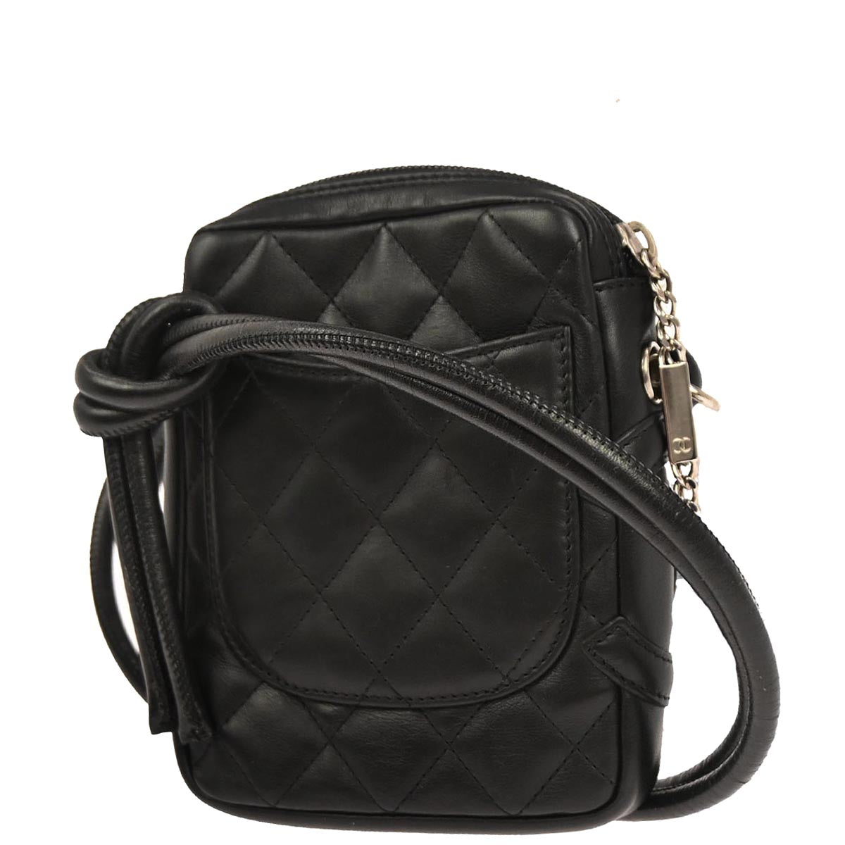 Chanel 2003-2004 Black Calfskin Cambon Ligne Shoulder Bag