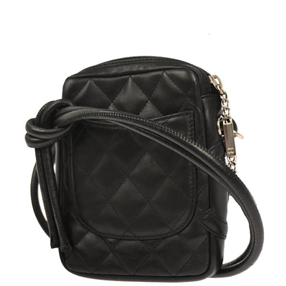 Chanel 2003-2004 Black Calfskin Cambon Ligne Shoulder Bag