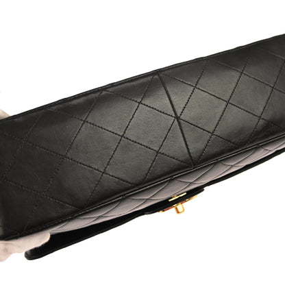 Chanel 1996-1997 Black Lambskin Jumbo Classic Flap Shoulder Bag