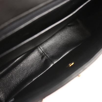 Chanel 1996-1997 Black Lambskin Jumbo Classic Flap Shoulder Bag