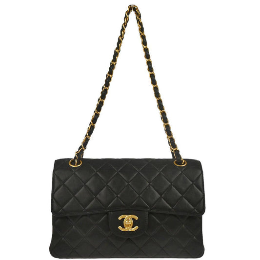 Chanel Black Lambskin Double Sided Flap Shoulder Bag