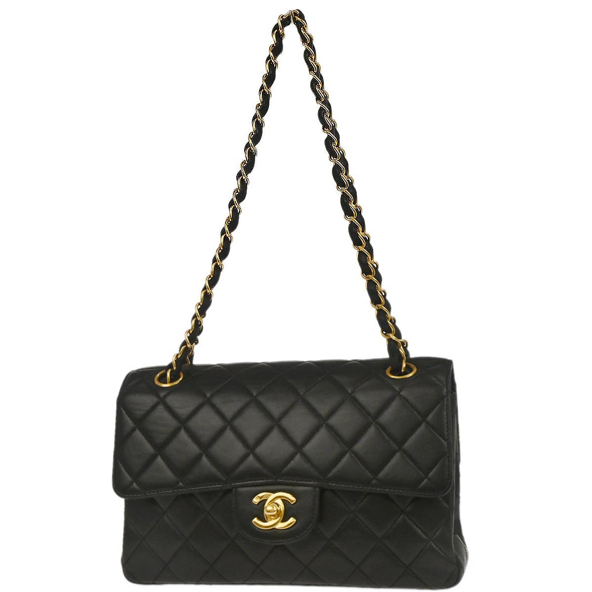 Chanel Black Lambskin Double Sided Flap Shoulder Bag
