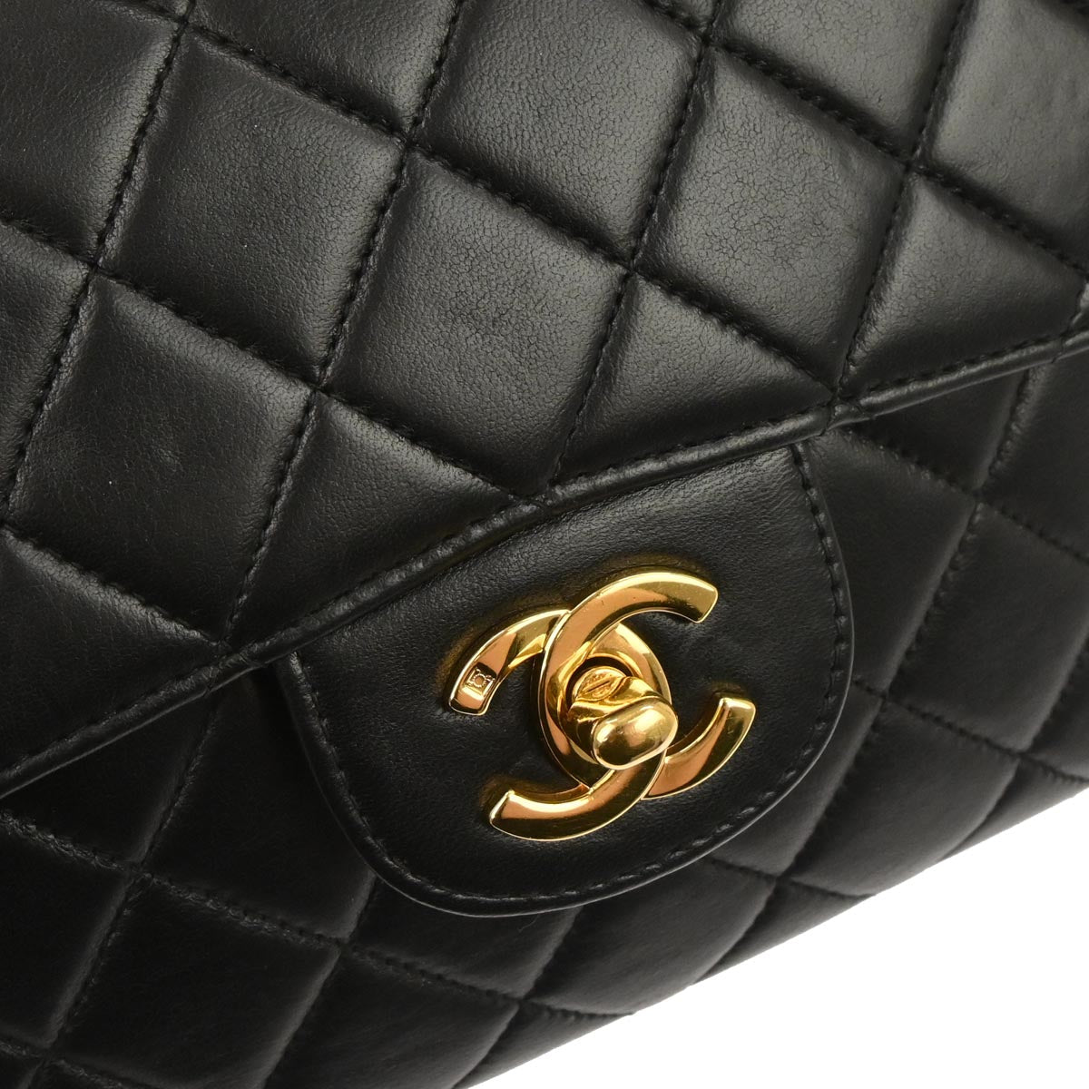 Chanel Black Lambskin Double Sided Flap Shoulder Bag