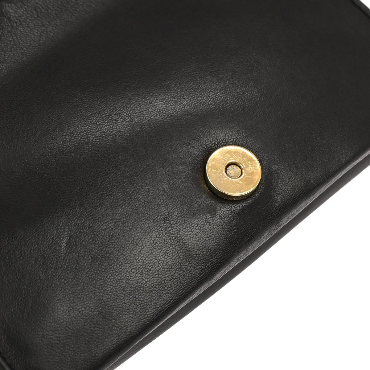 Chanel 1989-1991 Black Lambskin Full Flap Shoulder Bag