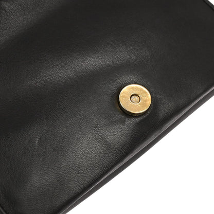 Chanel 1989-1991 Black Lambskin Full Flap Shoulder Bag