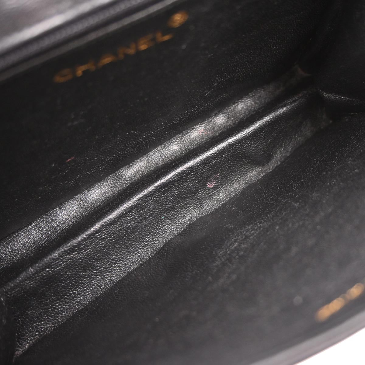 Chanel 1989-1991 Black Lambskin Full Flap Shoulder Bag