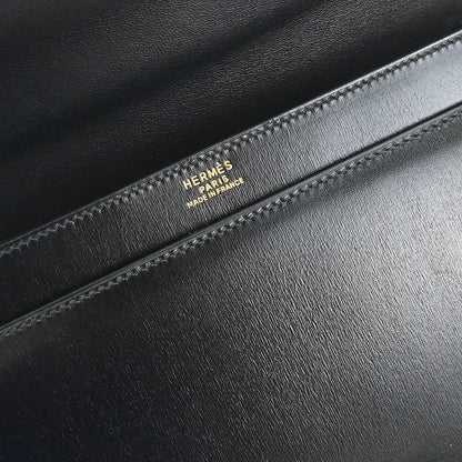Hermes Black Box Calf Piano Handbag