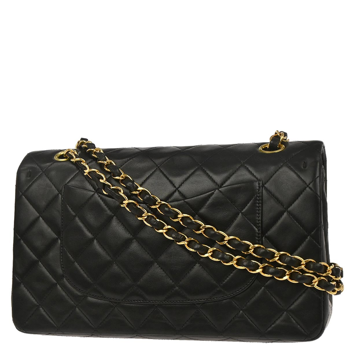 Chanel Black Lambskin Medium Classic Double Flap Shoulder Bag
